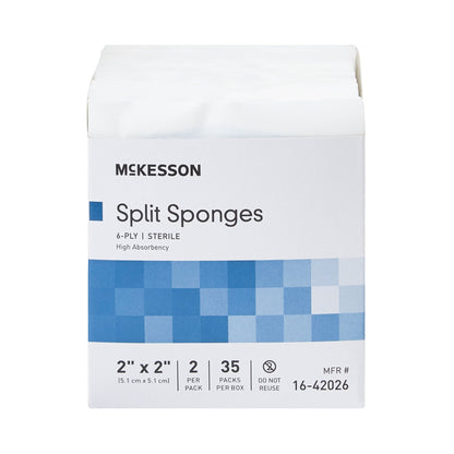 I.V. Sponge McKesson 2 X 2 Inch 6-Ply Sterile 2 per Pack, Packaging Type- Box