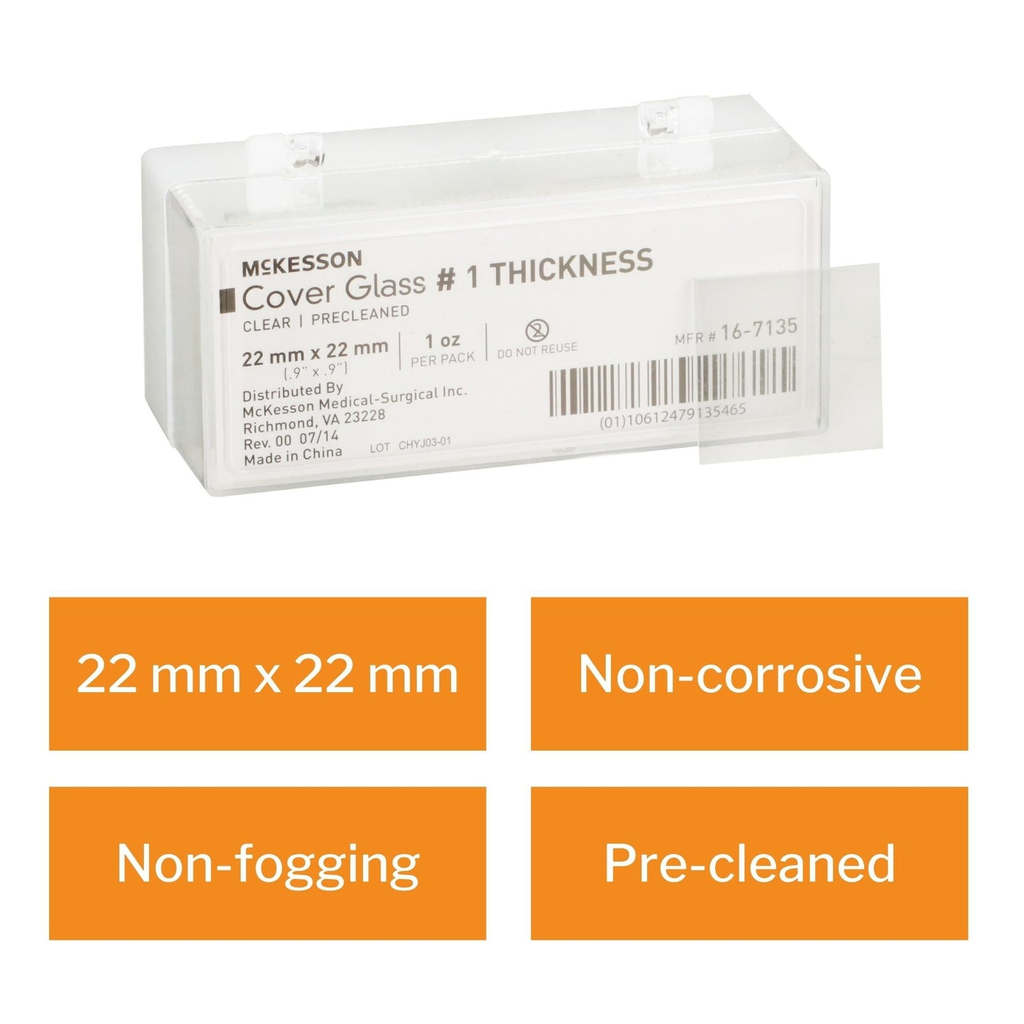 Cover Glass McKesson Square No. 1 Thickness 22 X 22 mm, Packaging Type- Box