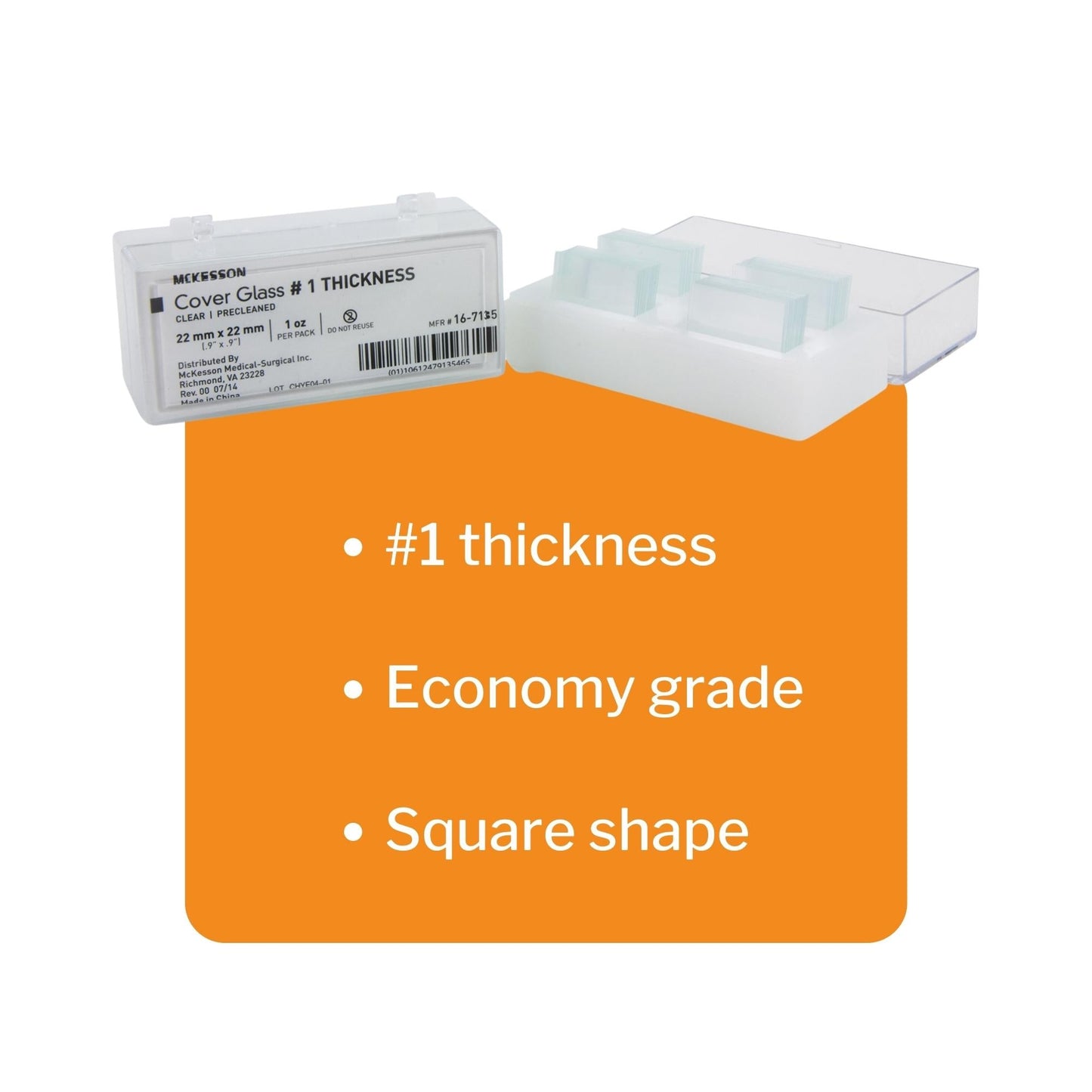 Cover Glass McKesson Square No. 1 Thickness 22 X 22 mm, Packaging Type- Box