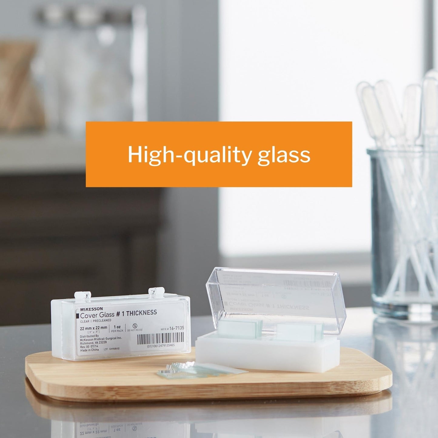 Cover Glass McKesson Square No. 1 Thickness 22 X 22 mm, Packaging Type- Box