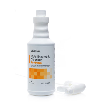 Multi-Enzymatic Instrument Detergent McKesson Foam RTU 1 Quart Bottle Fresh Rain Scent, Packaging Type- Each