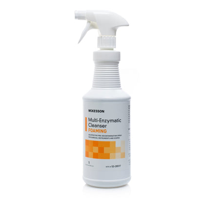 Multi-Enzymatic Instrument Detergent McKesson Foam RTU 1 Quart Bottle Fresh Rain Scent, Packaging Type- Each
