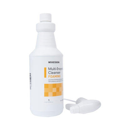 Multi-Enzymatic Instrument Detergent McKesson Foam RTU 1 Quart Bottle Fresh Rain Scent, Packaging Type- Each