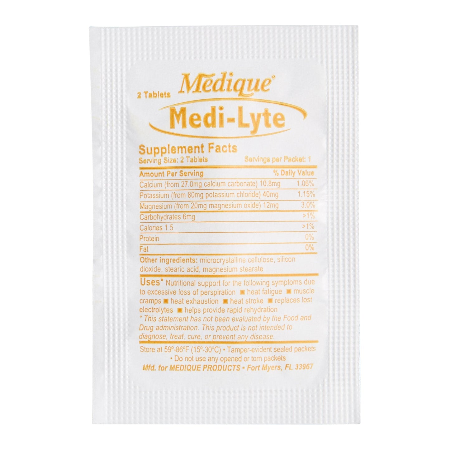 Mineral Supplement Medi-Lyte Calcium / Potassium / Magnesium 10.8 mg - 40 mg - 12 mg Strength Tablet 500 per Box, Packaging Type- Box