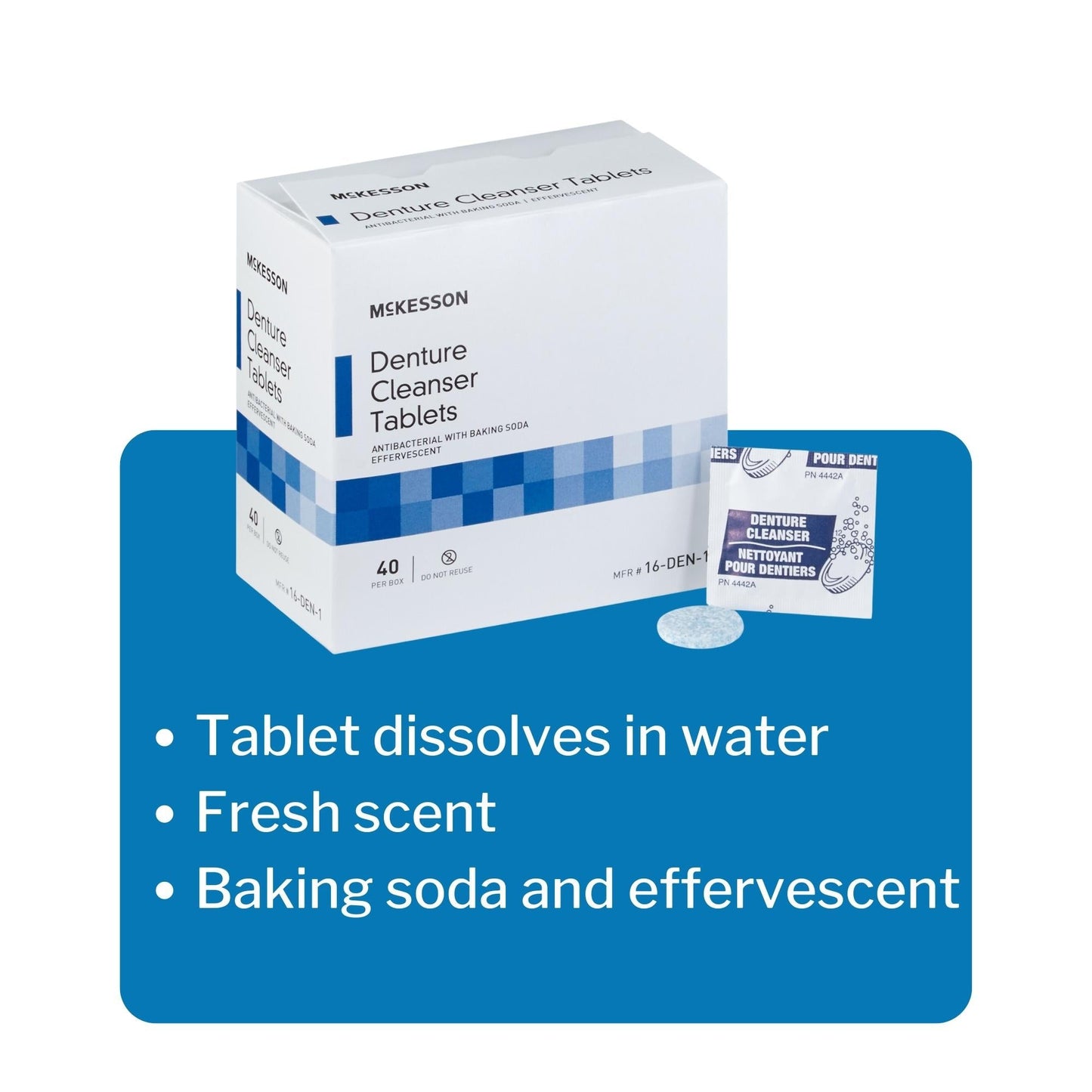 Denture Cleaner McKesson Unflavored, Packaging Type- Box