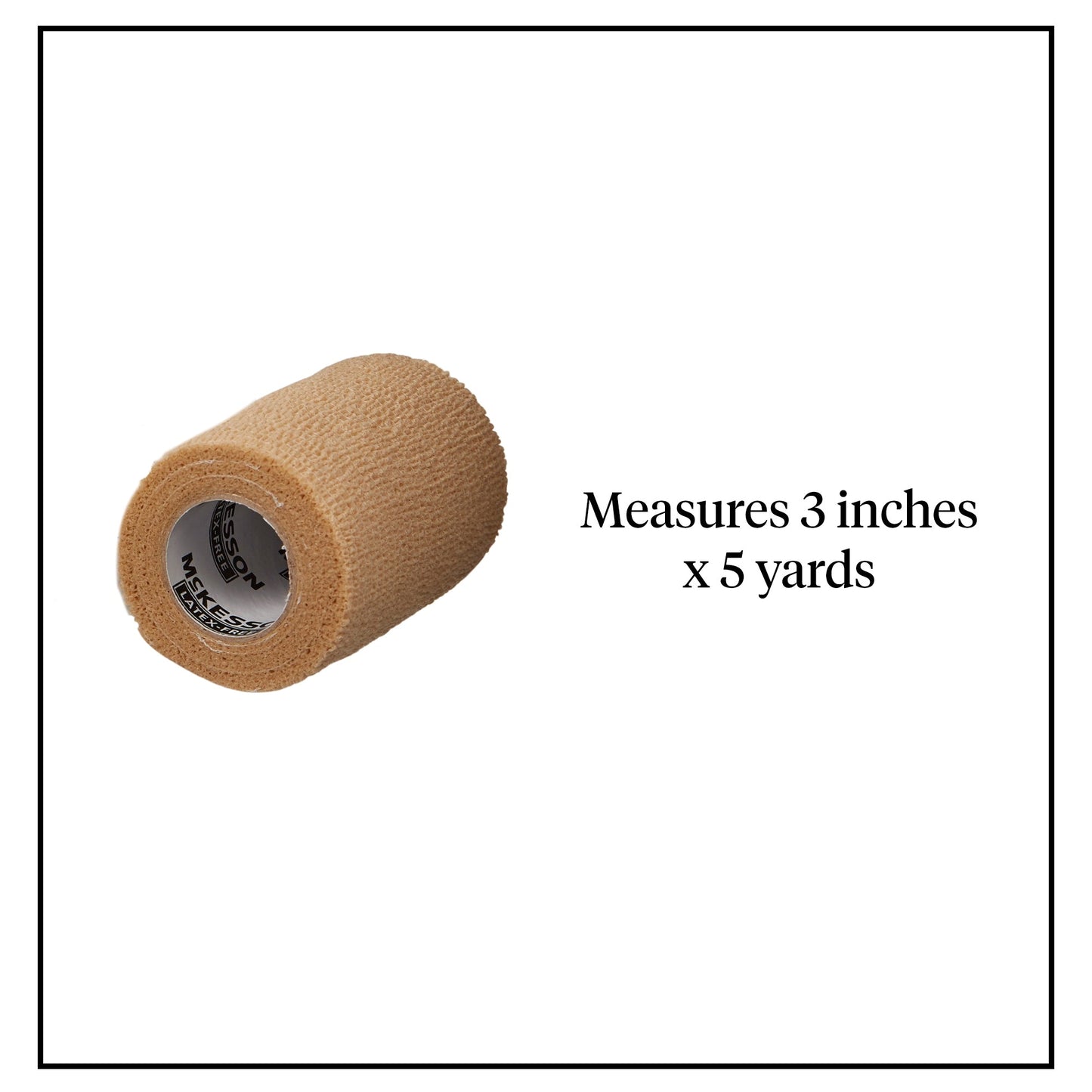 Cohesive Bandage McKesson 3 Inch X 5 Yard Self-Adherent Closure Tan Sterile Standard Compression, Packaging Type- Each