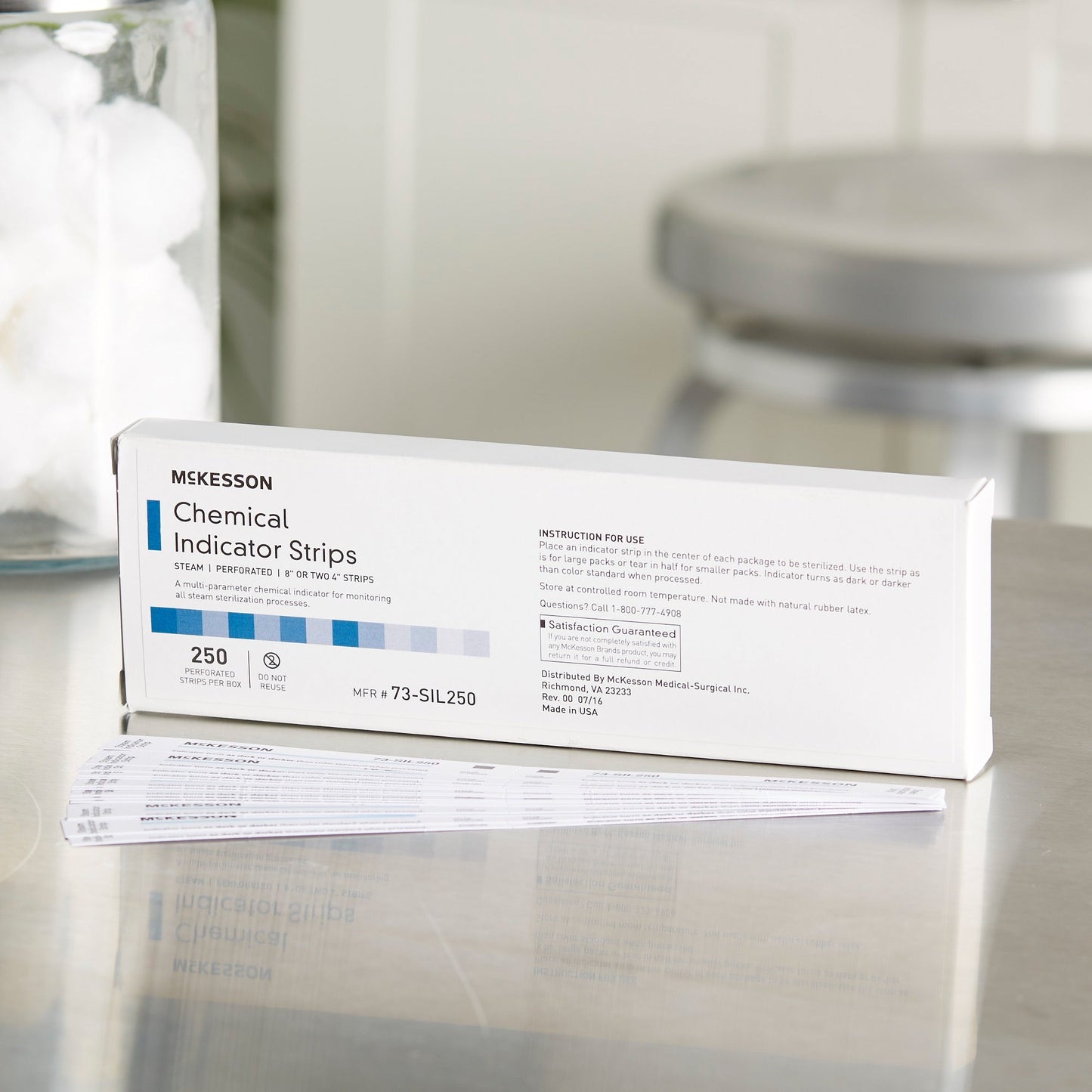 McKesson Sterilization Chemical Indicator Strip Steam 8 Inch, Packaging Type- Box