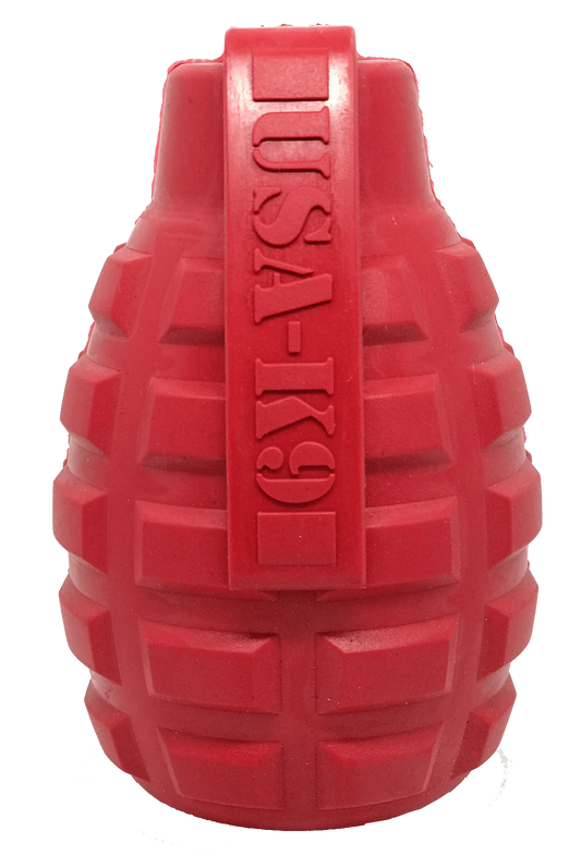 USA-K9 Grenade Durable Rubber Chew Toy & Treat Dispenser