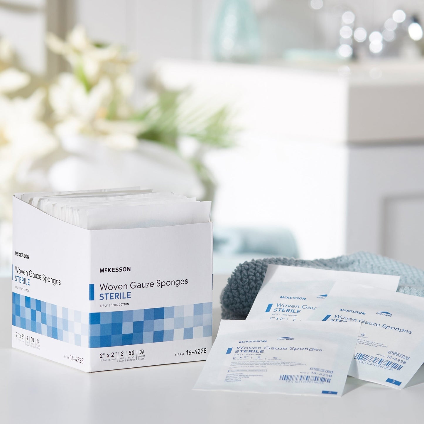 Gauze Sponge McKesson 2 X 2 Inch 8-Ply Sterile 2 per Pack, Packaging Type- Box
