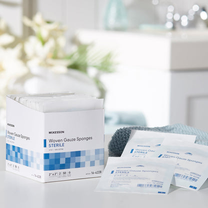 Gauze Sponge McKesson 2 X 2 Inch 8-Ply Sterile 2 per Pack, Packaging Type- Box