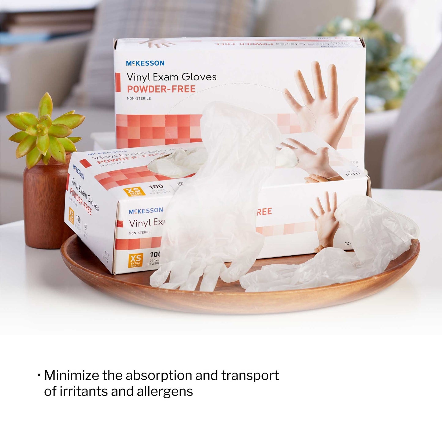 Exam Glove McKesson X-Small NonSterile Vinyl Standard Cuff Length Smooth Clear Not Rated, Packaging Type- Box