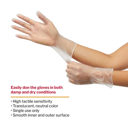 Exam Glove McKesson X-Small NonSterile Vinyl Standard Cuff Length Smooth Clear Not Rated, Packaging Type- Box