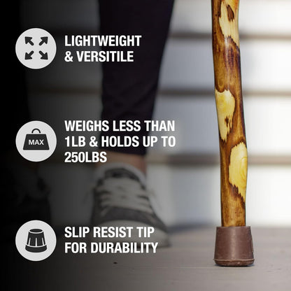 Walking Stick Brazos Free Form Wood 58 Inch Height Ironwood