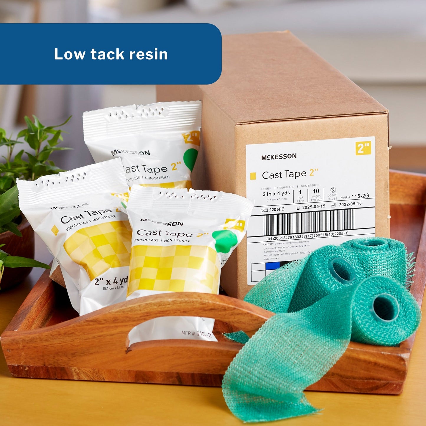 Cast Tape McKesson 2 Inch X 12 Foot Fiberglass Green, Packaging Type- Box