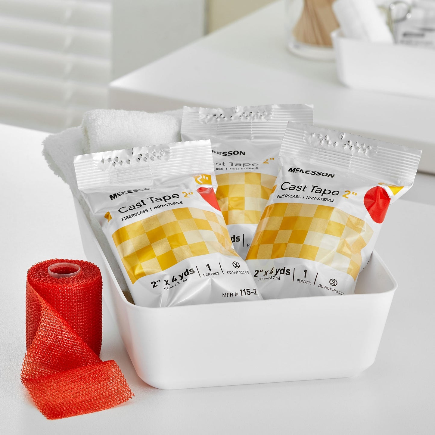 Cast Tape McKesson 2 Inch X 12 Foot Fiberglass Red, Packaging Type- Box