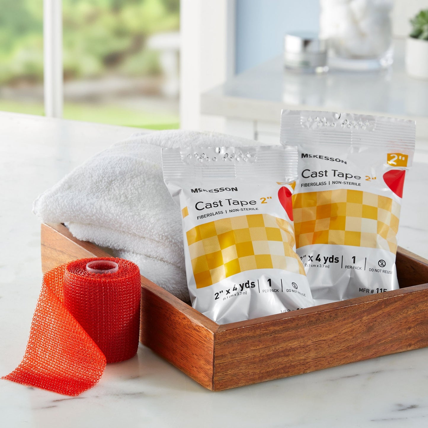 Cast Tape McKesson 2 Inch X 12 Foot Fiberglass Red, Packaging Type- Box