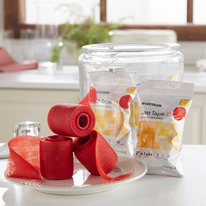 Cast Tape McKesson 2 Inch X 12 Foot Fiberglass Red, Packaging Type- Box