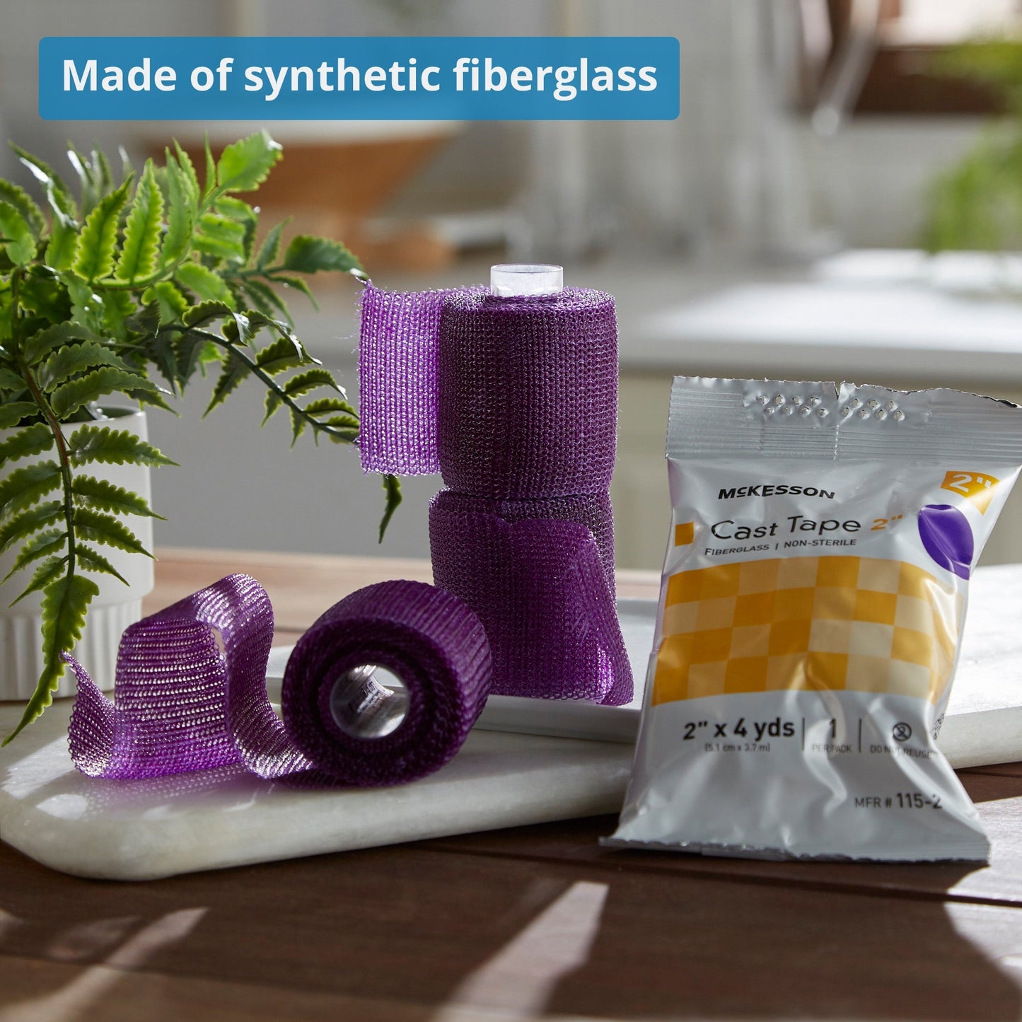 Cast Tape McKesson 2 Inch X 12 Foot Fiberglass Purple, Packaging Type- Box