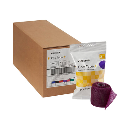 Cast Tape McKesson 2 Inch X 12 Foot Fiberglass Purple, Packaging Type- Box