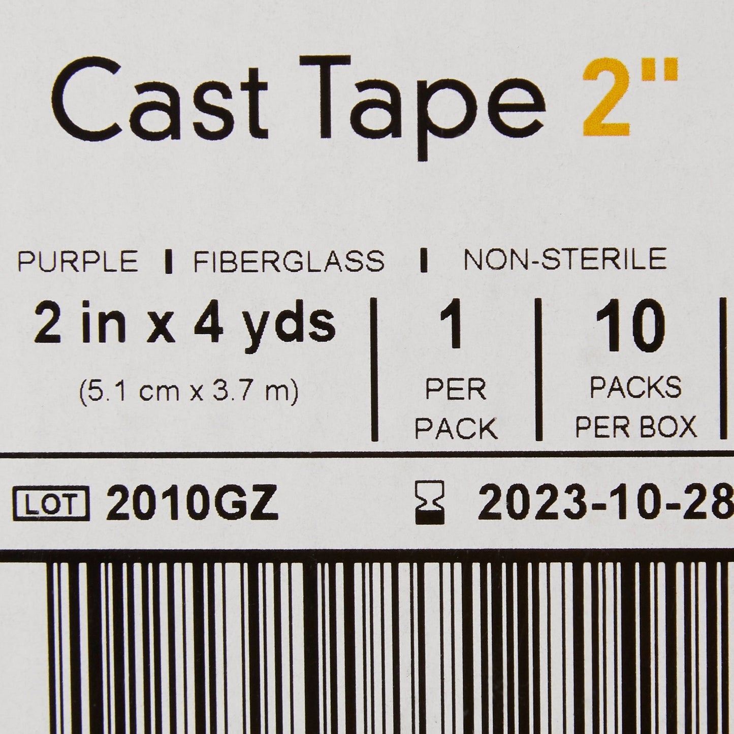 Cast Tape McKesson 2 Inch X 12 Foot Fiberglass Purple, Packaging Type- Box