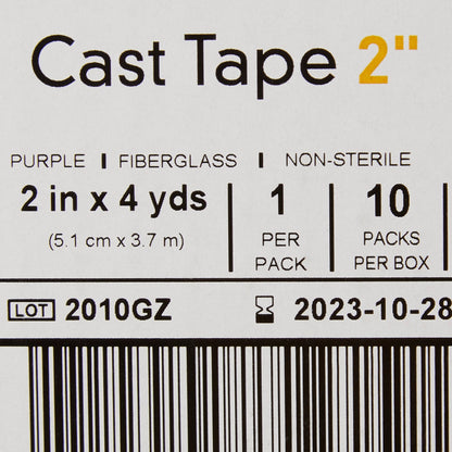 Cast Tape McKesson 2 Inch X 12 Foot Fiberglass Purple, Packaging Type- Box