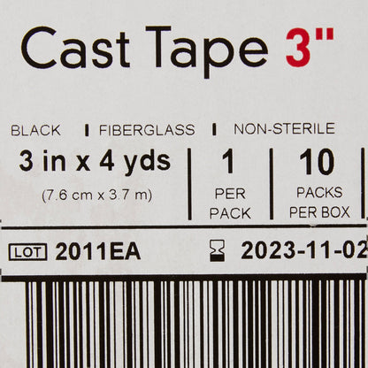 Cast Tape McKesson 3 Inch X 12 Foot Fiberglass Black, Packaging Type- Box