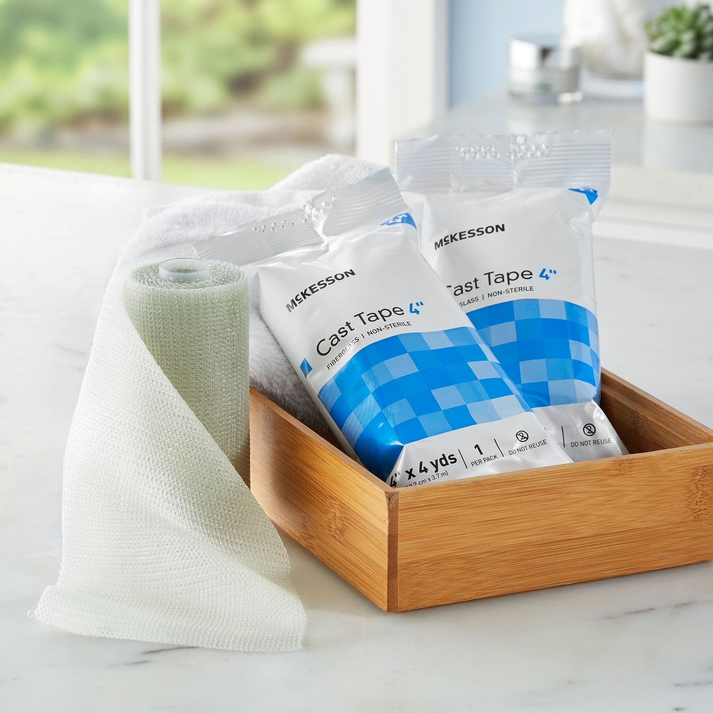 Cast Tape McKesson 4 Inch X 12 Foot Fiberglass White, Packaging Type- Box