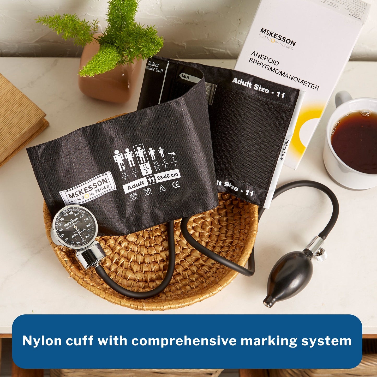 Aneroid Sphygmomanometer Unit McKesson LUMEON Adult Cuff Nylon Cuff 23 - 40 cm Pocket Aneroid, Packaging Type- Box