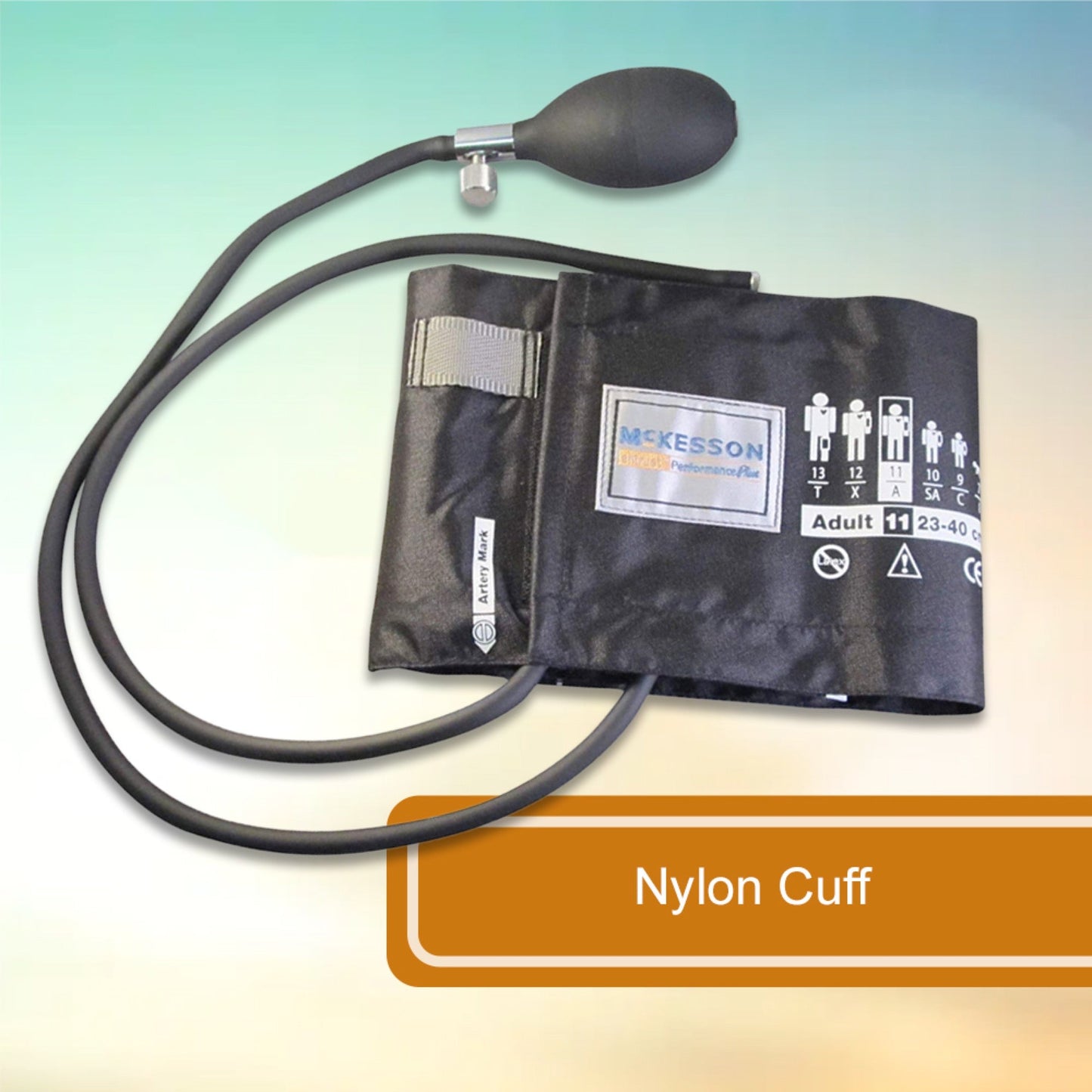Reusable Blood Pressure Cuff and Bulb McKesson LUMEON 23 to 40 cm Arm Nylon Cuff Adult Cuff, Packaging Type- Box