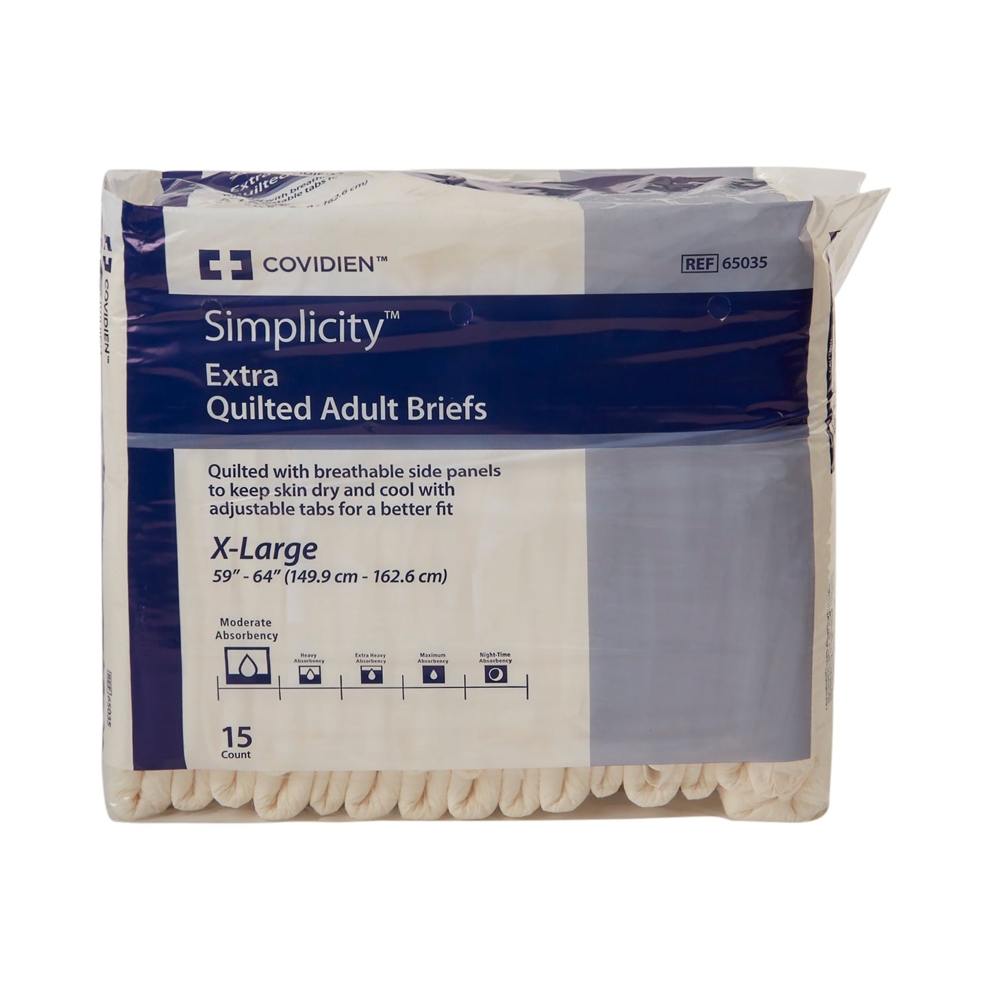 Unisex Adult Incontinence Brief Wings Extra Quilted X-Large Disposable Moderate Absorbency, Packaging Type- Case