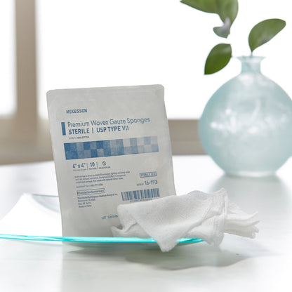 Gauze Sponge McKesson 4 X 4 Inch 8-Ply Sterile 10 per Tray, Packaging Type- Box
