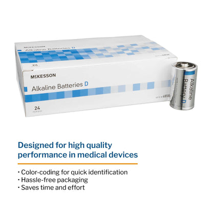 Alkaline Battery McKesson D Cell 1.5V Disposable 24 Pack, Packaging Type- Box