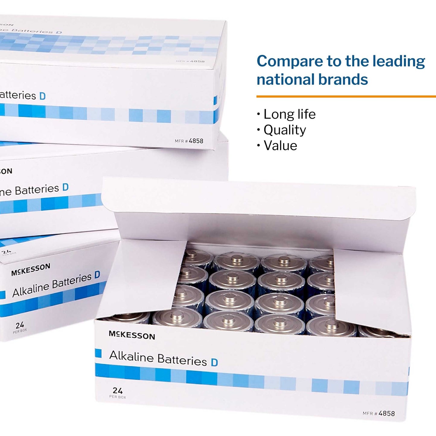 Alkaline Battery McKesson D Cell 1.5V Disposable 24 Pack, Packaging Type- Box