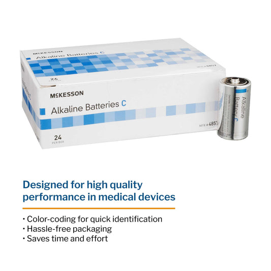 Alkaline Battery McKesson C Cell 1.5V Disposable 24 Pack, Packaging Type- Box