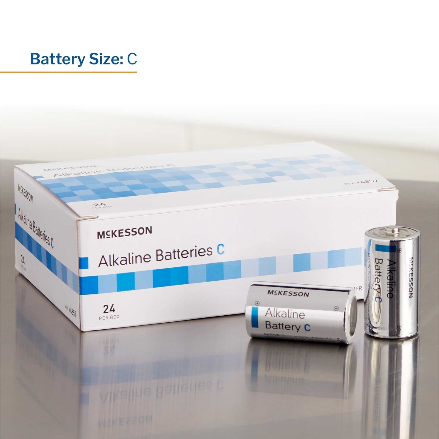 Alkaline Battery McKesson C Cell 1.5V Disposable 24 Pack, Packaging Type- Box