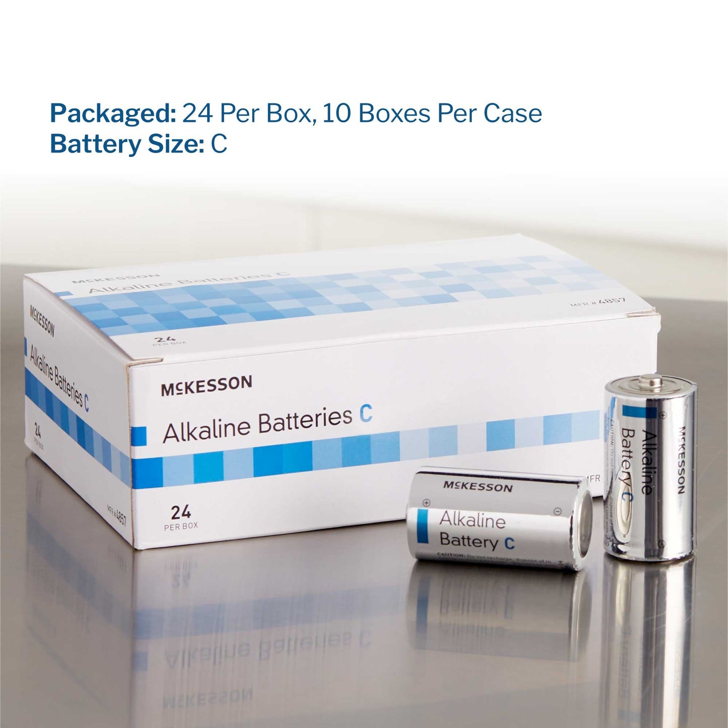 Alkaline Battery McKesson C Cell 1.5V Disposable 24 Pack, Packaging Type- Box