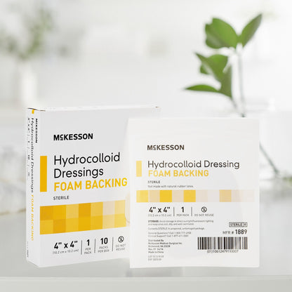 Hydrocolloid Dressing McKesson Foam Backing 4 X 4 Inch Square Hydrocolloid / Foam, Packaging Type- Each