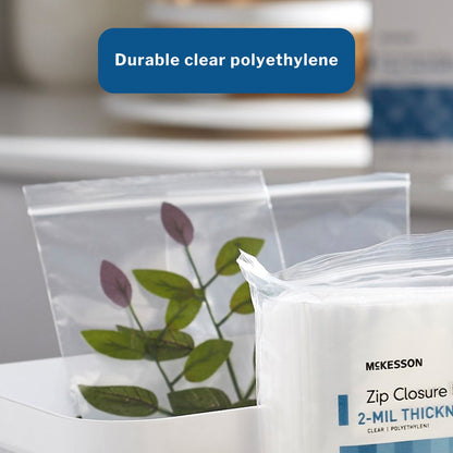 Reclosable Bag McKesson 6 X 9 Inch Polyethylene Clear Zipper Closure, Packaging Type- Box