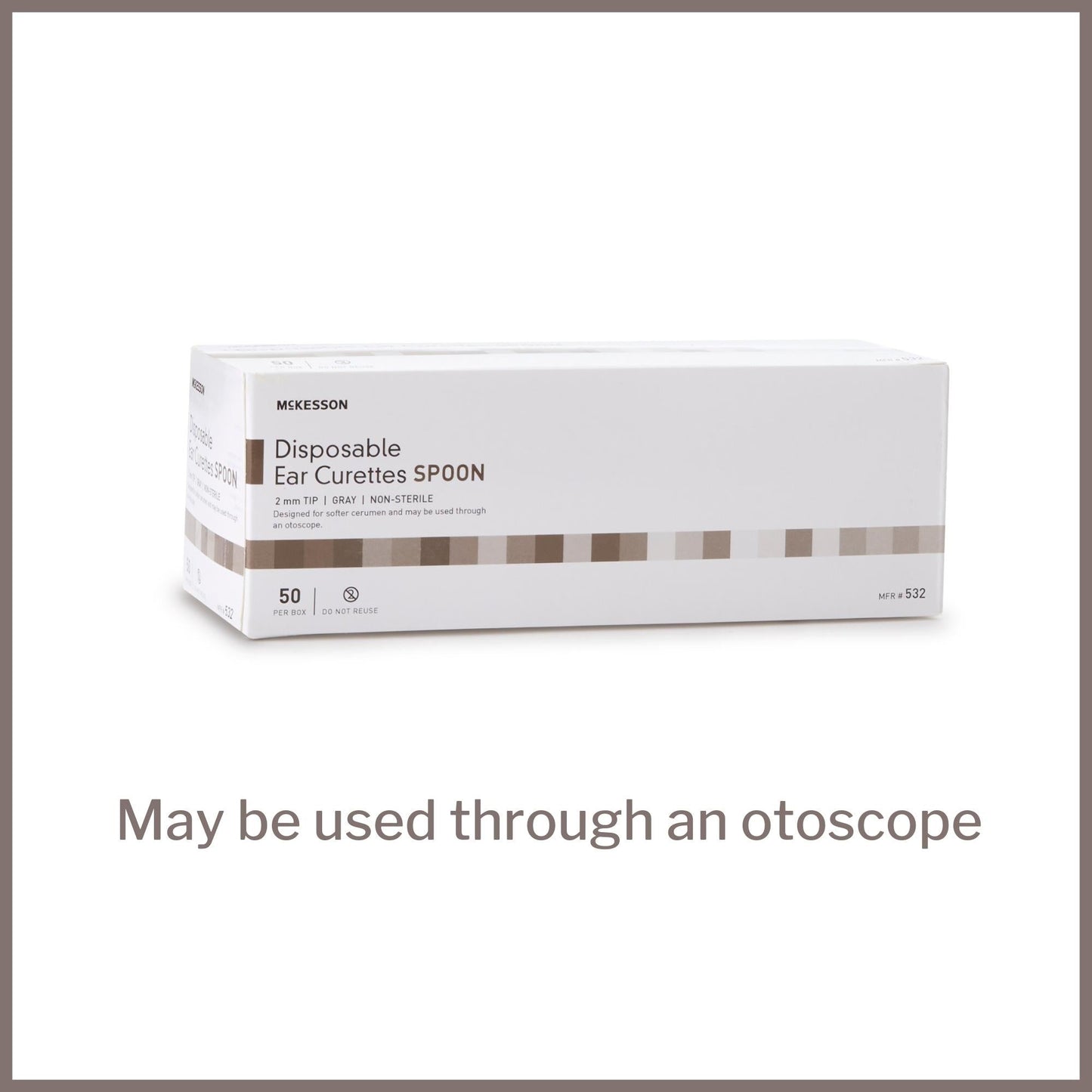 Ear Curette McKesson Handle with Grooves 2 mm Tip Cup Tip, Packaging Type- Box