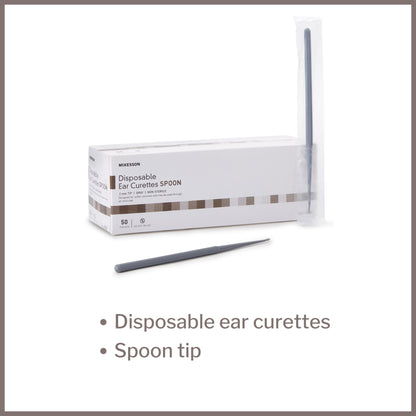 Ear Curette McKesson Handle with Grooves 2 mm Tip Cup Tip, Packaging Type- Box
