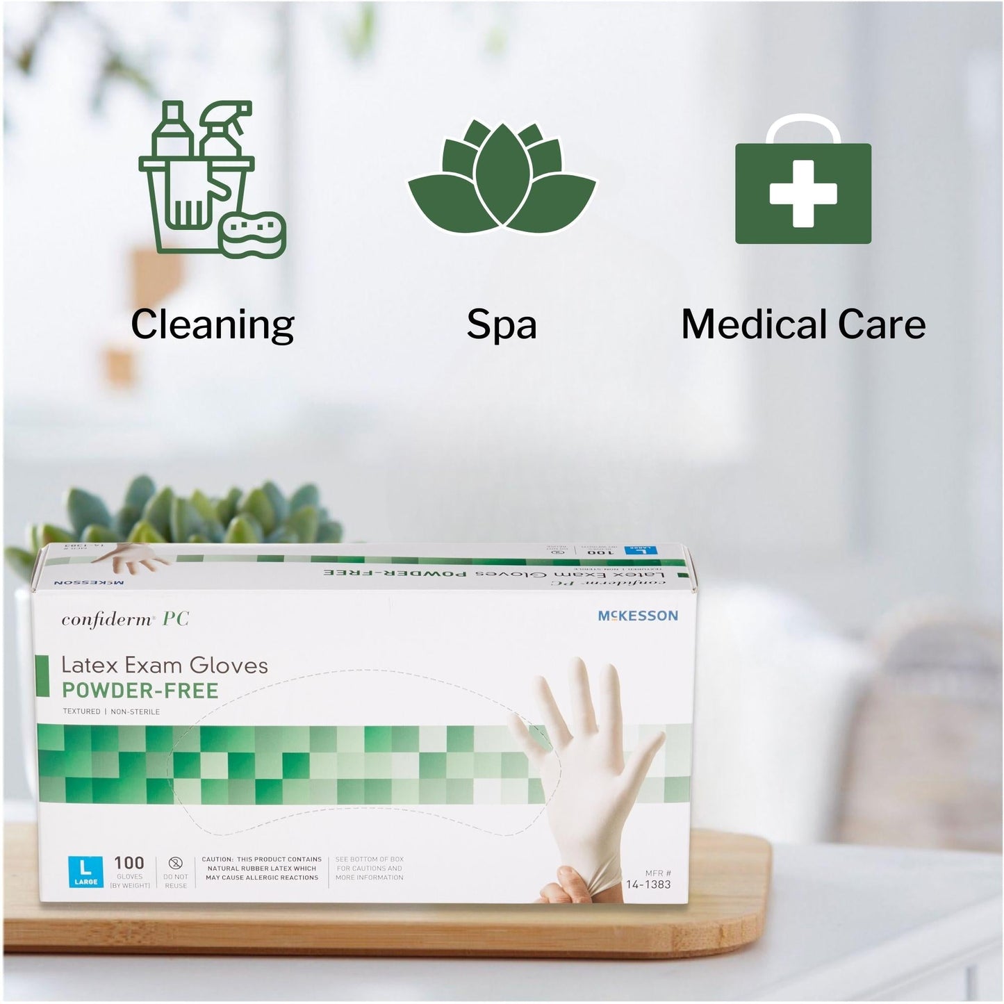 Exam Glove McKesson Confiderm Large NonSterile Latex Standard Cuff Length Fully Textured Ivory Not Rated, Packaging Type- Box