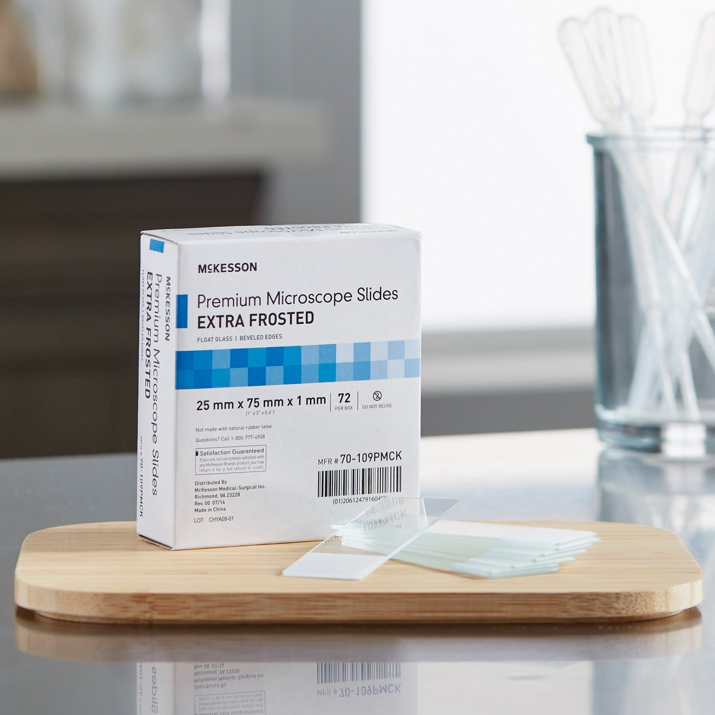 Microscope Slide McKesson 25 X 75 X 1 mm Extra-Frosted End, Packaging Type- Box