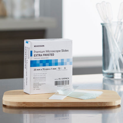Microscope Slide McKesson 25 X 75 X 1 mm Extra-Frosted End, Packaging Type- Box