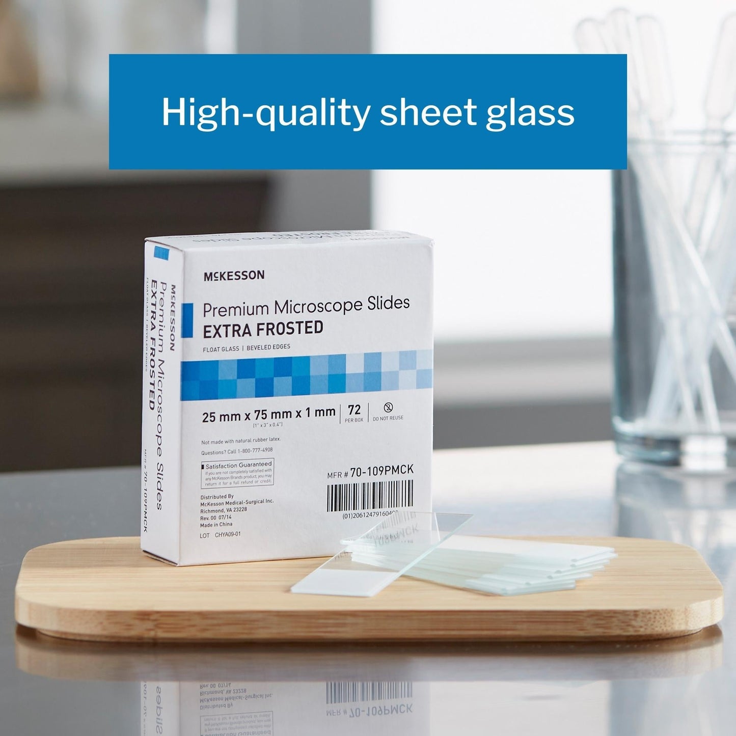 Microscope Slide McKesson 25 X 75 X 1 mm Extra-Frosted End, Packaging Type- Box
