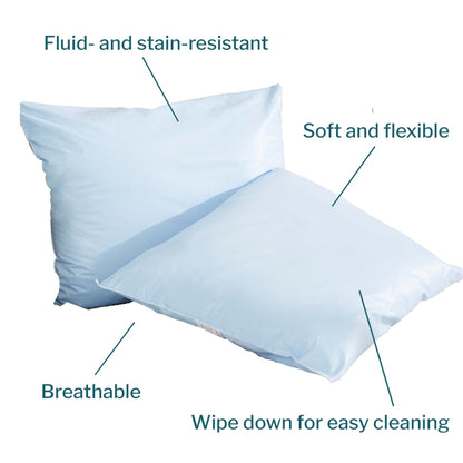 Bed Pillow McKesson 19 X 25 Inch Blue Reusable, Packaging Type- Each