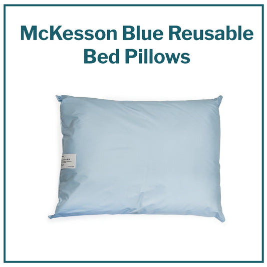 Bed Pillow McKesson 19 X 25 Inch Blue Reusable, Packaging Type- Each