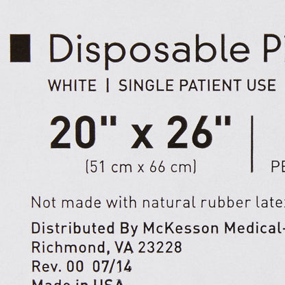 Bed Pillow McKesson 20 X 26 Inch White Disposable, Packaging Type- Each