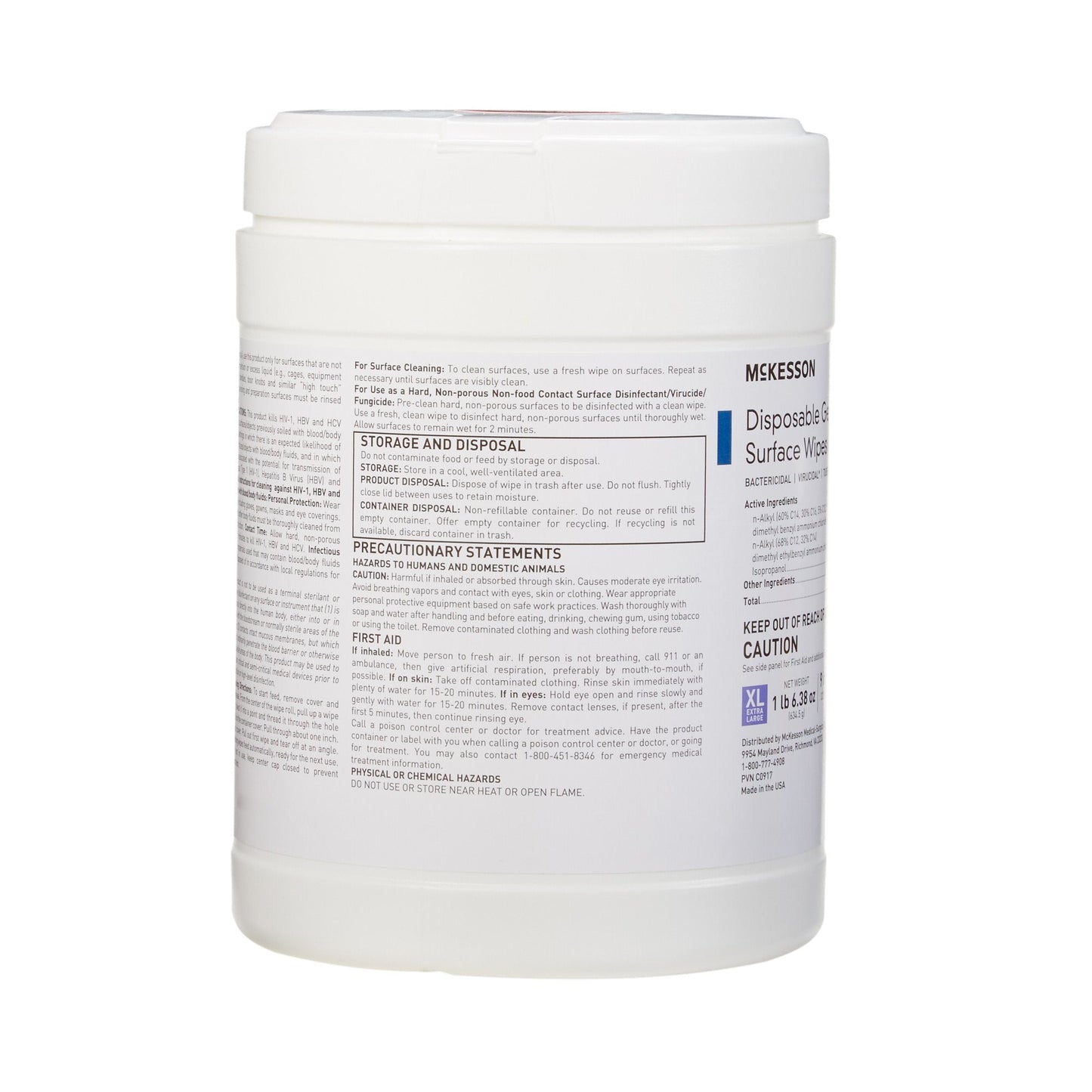 McKesson Surface Disinfectant Premoistened Manual Pull Wipe 65 Count Canister Alcohol Scent NonSterile, Packaging Type- Box