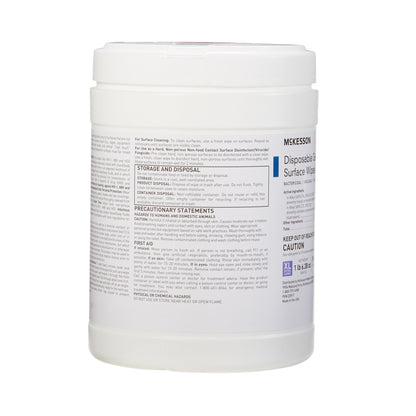 McKesson Surface Disinfectant Premoistened Manual Pull Wipe 65 Count Canister Alcohol Scent NonSterile, Packaging Type- Box