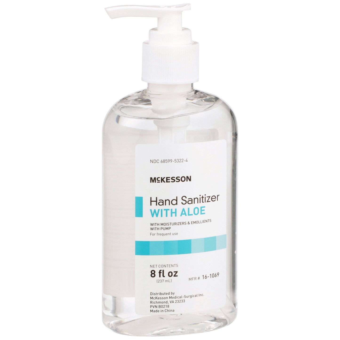 Hand Sanitizer with Aloe McKesson 8 oz. Ethyl Alcohol Gel Pump Bottle, Packaging Type- Each